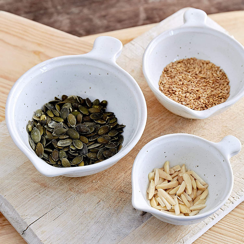 Casafina Fattoria Collection Stoneware Ceramic Set 3 Measuring Cups, White