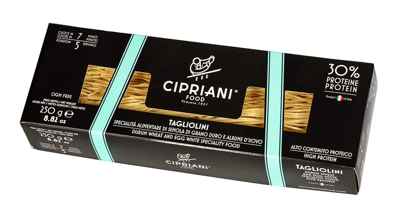 Cipriani Food High Protein 30% Tagliolini Extra Thin Egg White Pasta - 8.82 oz (2 Pack)
