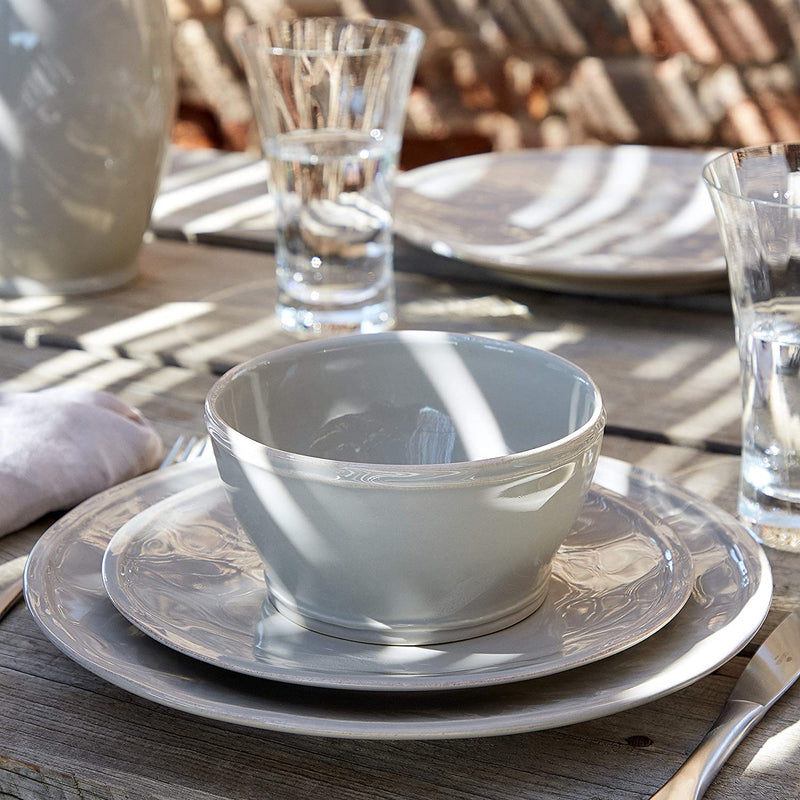 Casafina Stoneware Ceramic Dish Fontana Collection 5-Piece Dinnerware Set (Service for 1), Dove Gray