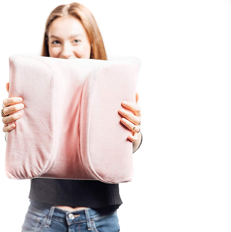 The LaySee Pillow - The Pillow Designed with Your Glasses in Mind - Pillow with Plush Pillow Case (Pink)