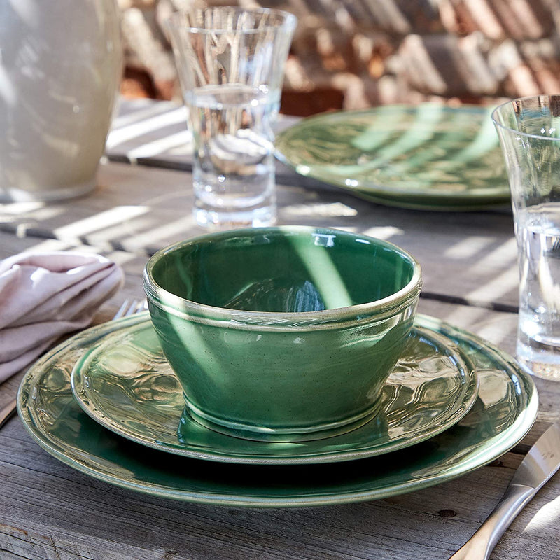 Casafina Stoneware Ceramic Dish Fontana Collection 30-Piece Dinnerware Set (Service for 6), Forest Green)