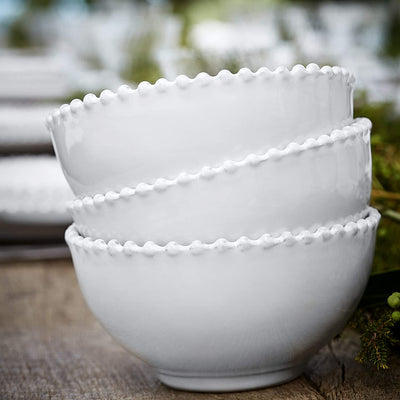 COSTA NOVA Pearl Collection Stoneware Ceramic Fruit Bowl 5.25", White