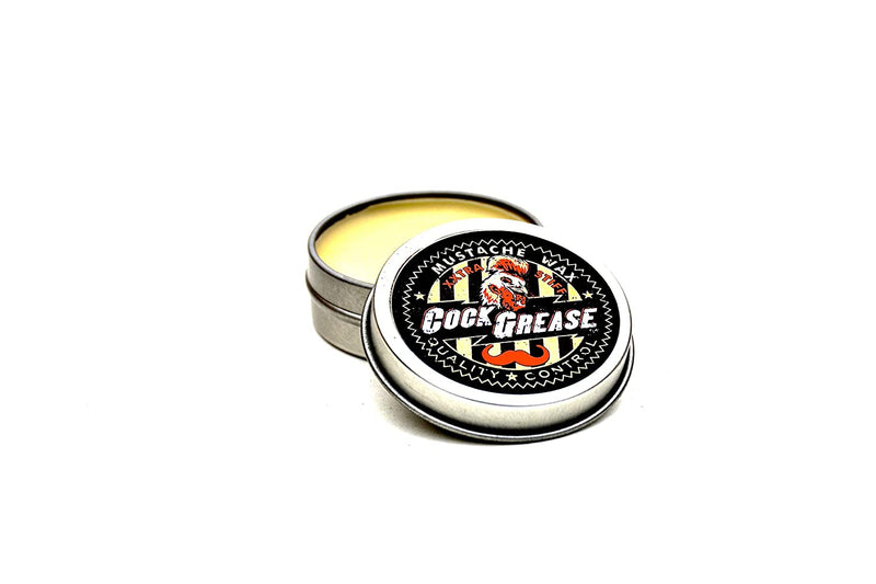 COCK GREASE (Mustache Wax) XXTRA Stiff "Keep Your Mustache Twisted and Where You Want It" - .5 oz/15g