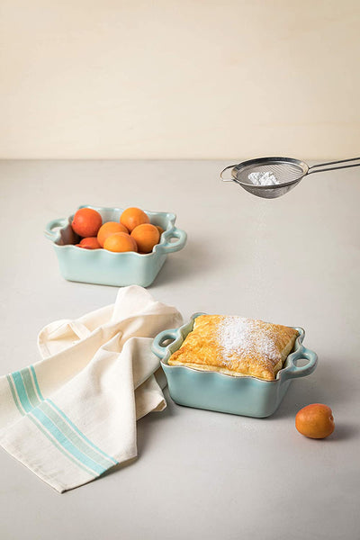 Casafina Stoneware Ceramic Dish Cook & Host Collection Square Baker Casserole, (Blue) L7"xW6.5"