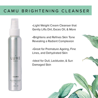 Luxe Botanics Camu Brightening Cleanser - Reveal a Radiant and Refreshed Complexion - Organic Camu Camu Berry & Natural Vitamin C (4oz)
