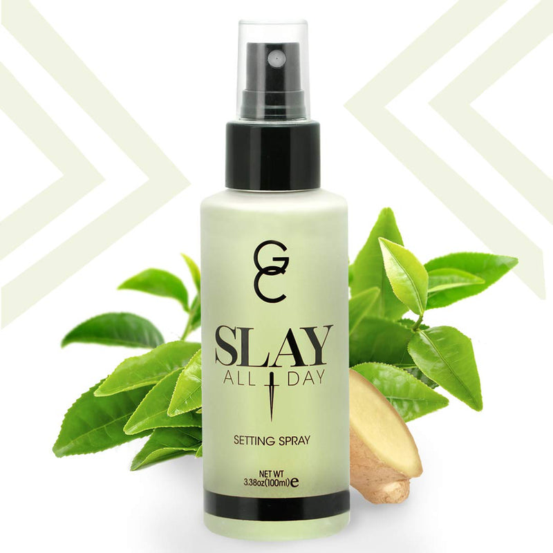 GC Make Up Setting Spray - Gerard Cosmetics Slay All Day Green Tea Scented - OIL CONTROL, MATTE FINISH facial mist & makeup sealer, Keeps makeup fresh all day- 3.38oz (100ml) CRUELTY FREE, USA MADE