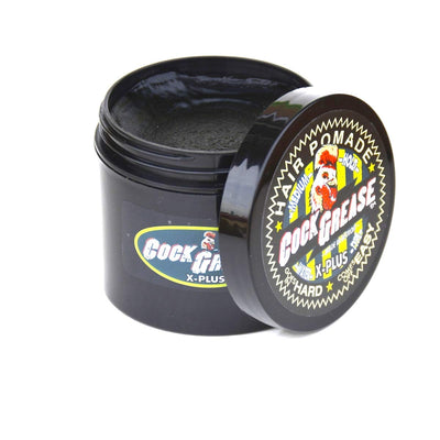 COCK GREASE Water Type Hair Pomade (X-PLUS) Light-Medium Hold "Goes in Hard, Comes off Easy" - 3.9 oz/110g