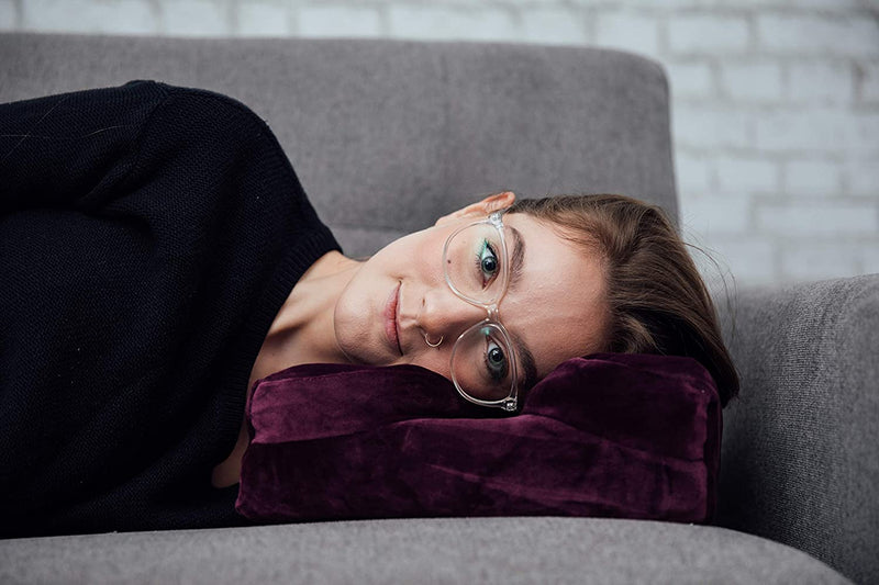 The LaySee Pillow - The Pillow Designed with Your Glasses in Mind - Pillow with Plush Pillow Case (Purple)