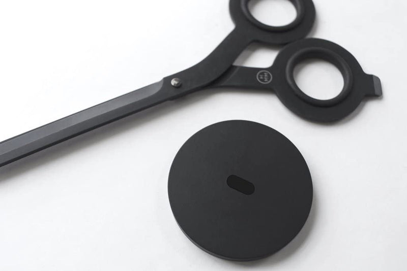 HMM Minimalist Box Cutter Scissors with Base, Black