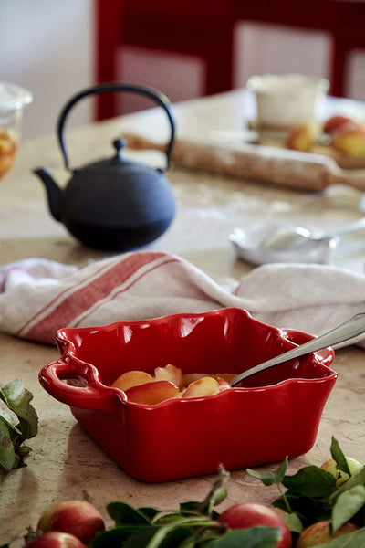 Casafina Stoneware Ceramic Dish Cook & Host Collection Square Baker Casserole, (Red) L7"xW6.5"