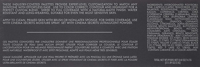 CINEMA SECRETS Pro Cosmetics Ultimate Foundation 5-In-1 Pro Palette, 500A Series