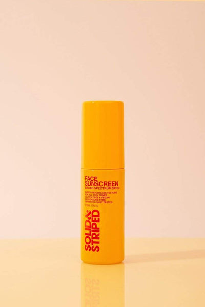 Solid & Striped Travel Kit Sunscreen Meets Serum SPF 30 Moisturizing Sun-Care Kit Includes a 3oz All-Over Sunscreen, Face SP and Sun Balm SPF 45