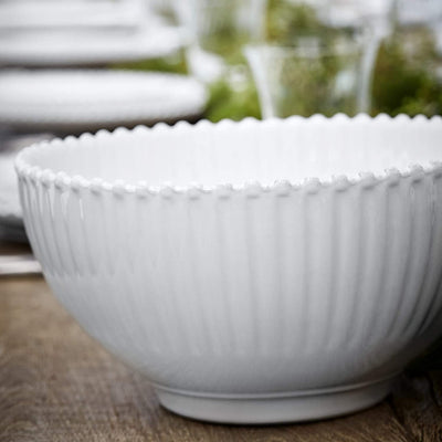 COSTA NOVA Pearl Collection Stoneware Ceramic Salad/Serving Bowl 10.5", White