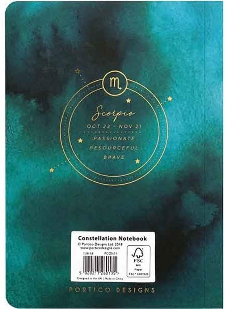 Portico Designs Constellations Softcover Lined Pocket Journal Notebook, Small 4 x 6-Inches, Scorpio