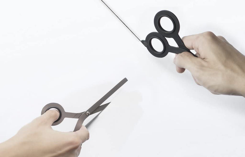 HMM Minimalist Box Cutter Scissors with Base, Black