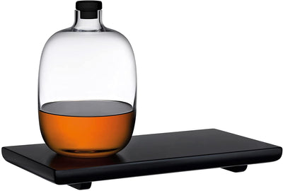 NUDE Glass The Malt Whiskey Set - Bottle + 2 Tumblers + Bowl & Wooden Tray