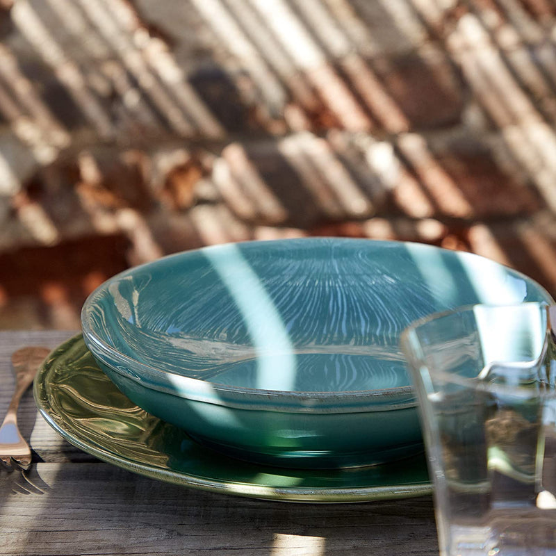 Casafina Stoneware Ceramic Dish Fontana Collection 5-Piece Dinnerware Set (Service for 1), Turquoise