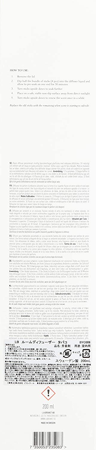 L:A Bruket No 203 Room Diffuser | Tabac 200 ml