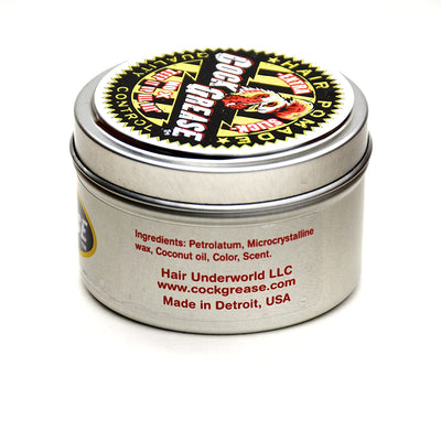 COCK GREASE Hair Pomade (No-X) Extra Slick & Shiny "Keep It Up All Day" for soft hair, business looks, or wet do's - 3.8 oz/108g