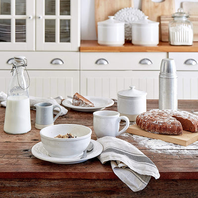 Casafina Fattoria Collection Stoneware Ceramic Pitcher 69 oz, White