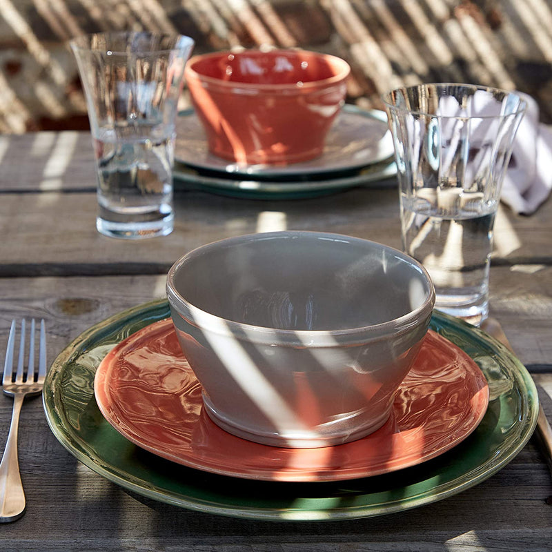 Casafina Stoneware Ceramic Dish Fontana Collection 5-Piece Dinnerware Set (Service for 1), Paprika