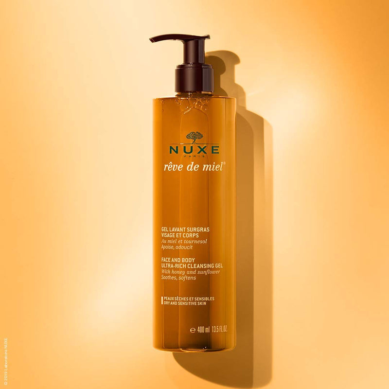 NUXE Rêve de Miel Face and Body Ultra-Rich Cleansing Gel, 13.5 Fl oz