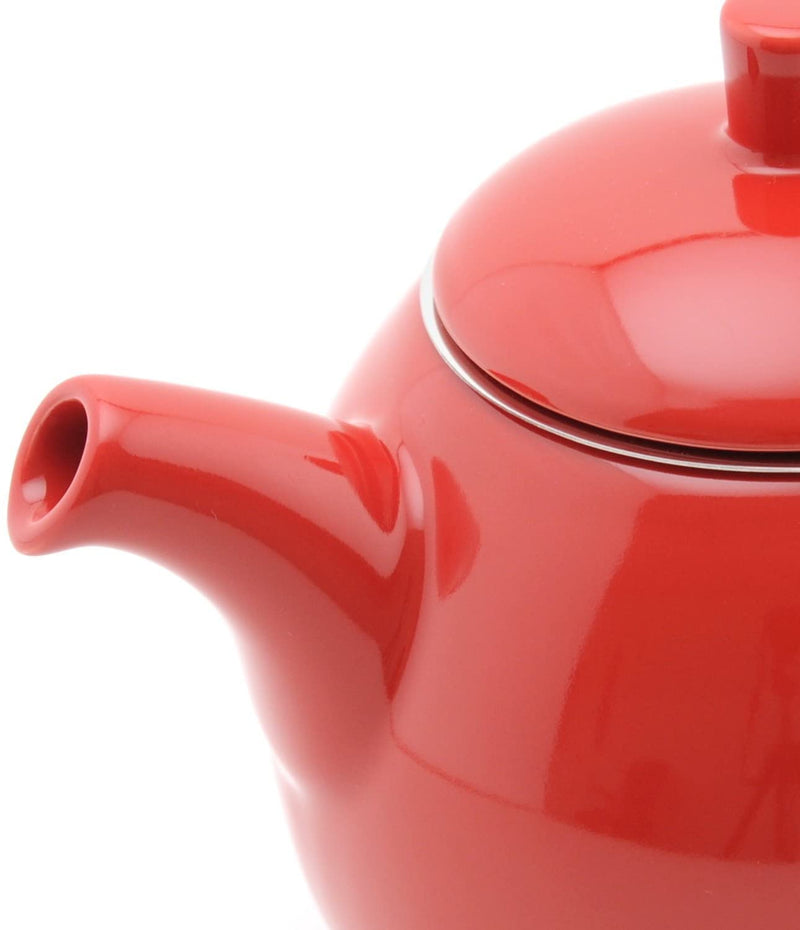 FORLIFE Curve Teapot with Infuser, 24-Ounce, Red