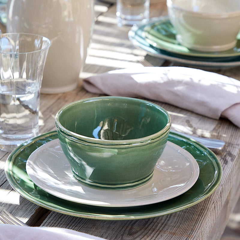 Casafina Stoneware Ceramic Dish Fontana Collection 30-Piece Dinnerware Set (Service for 6), White