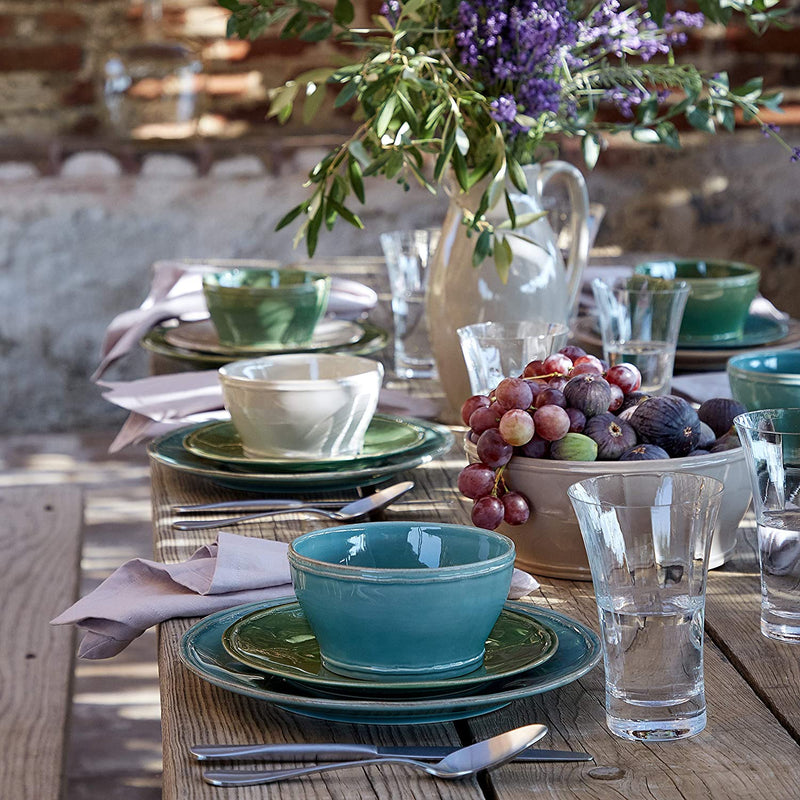 Casafina Stoneware Ceramic Dish Fontana Collection 30-Piece Dinnerware Set (Service for 6), Forest Green)