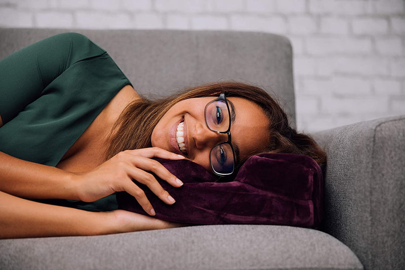 The LaySee Pillow - The Pillow Designed with Your Glasses in Mind - Pillow with Plush Pillow Case (Purple)