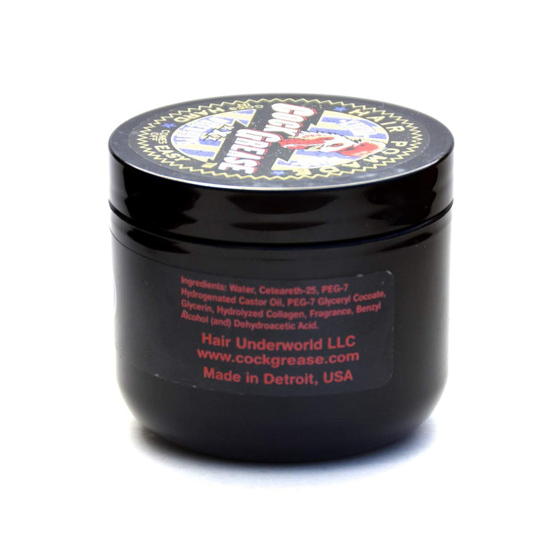 COCK GREASE Water Type Hair Pomade (XXX) XXXTRA Hard "Goes in Hard, Comes off Easy" - 3.9 oz/110g