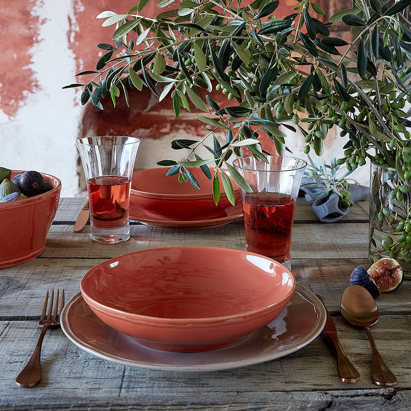 Casafina Stoneware Ceramic Dish Fontana Collection 5-Piece Dinnerware Set (Service for 1), Dove Gray