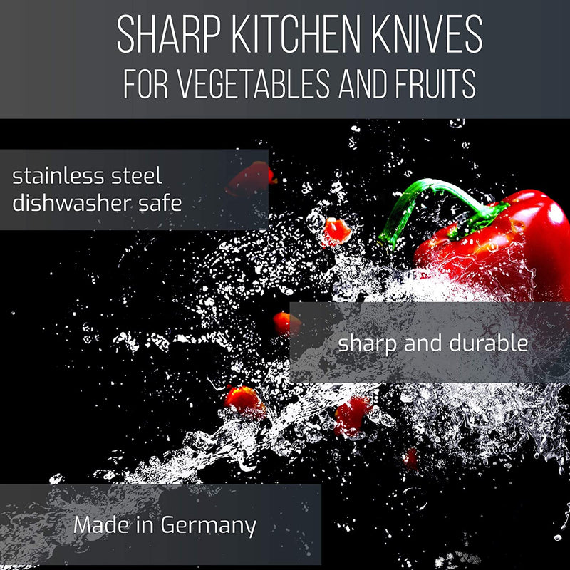 Sword & crown vegetable knife 6 cm black 10 pieces