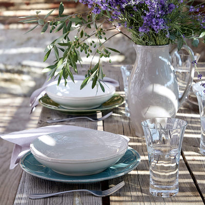 Casafina Stoneware Ceramic Dish Fontana Collection 30-Piece Dinnerware Set (Service for 6), White