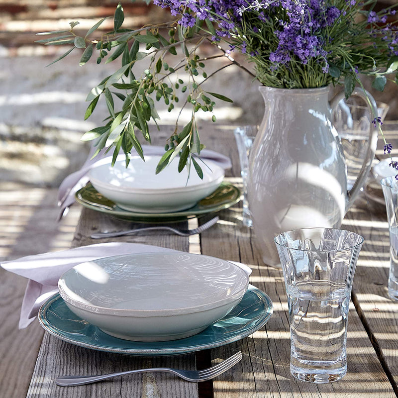 Casafina Stoneware Ceramic Dish Fontana Collection 30-Piece Dinnerware Set (Service for 6), White
