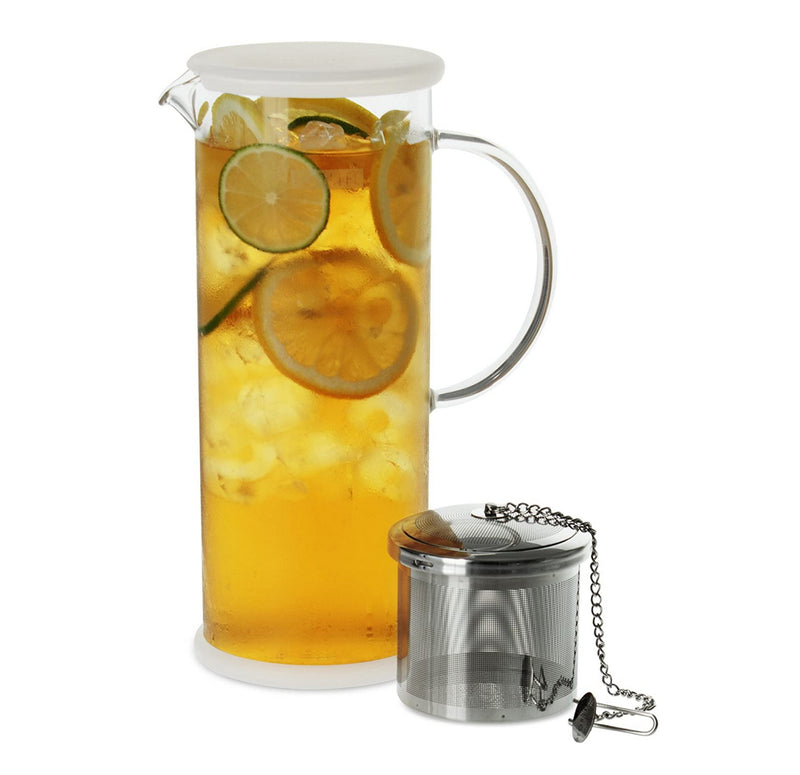 FORLIFE LUCENT Glass Iced Tea Jug with Capsule Infuser, 48-Ounce, Frost