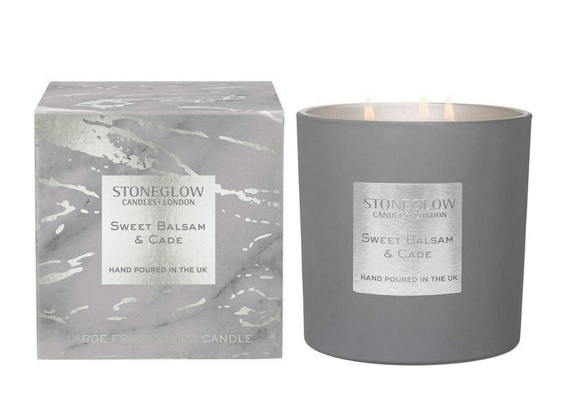 Stoneglow Luna Sweet Balsam & Cade Scented 3-Wick Candle 12inches