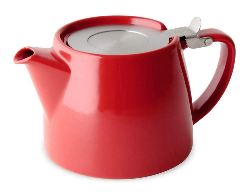 FORLIFE Stump Teapot with SLS Lid and Infuser, 18-Ounce, Red