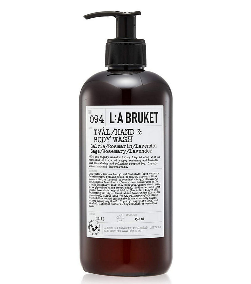 L:A Bruket No. 094 Sage/Rosemary/Lavender Hand & Body Wash - 450 ml