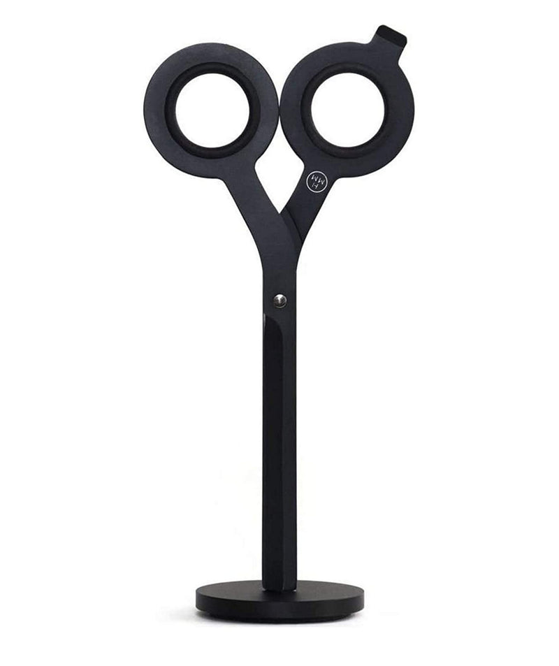 HMM Minimalist Box Cutter Scissors with Base, Black