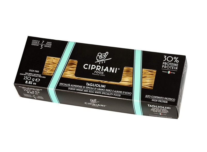 Cipriani Food High Protein 30% Tagliolini Extra Thin Egg White Pasta, 8.82 oz