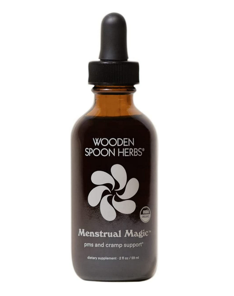 Wooden Spoon Herbs Menstrual Magic Herbal Tincture for PMS and Cramp Support - 2 fl oz/59 ml