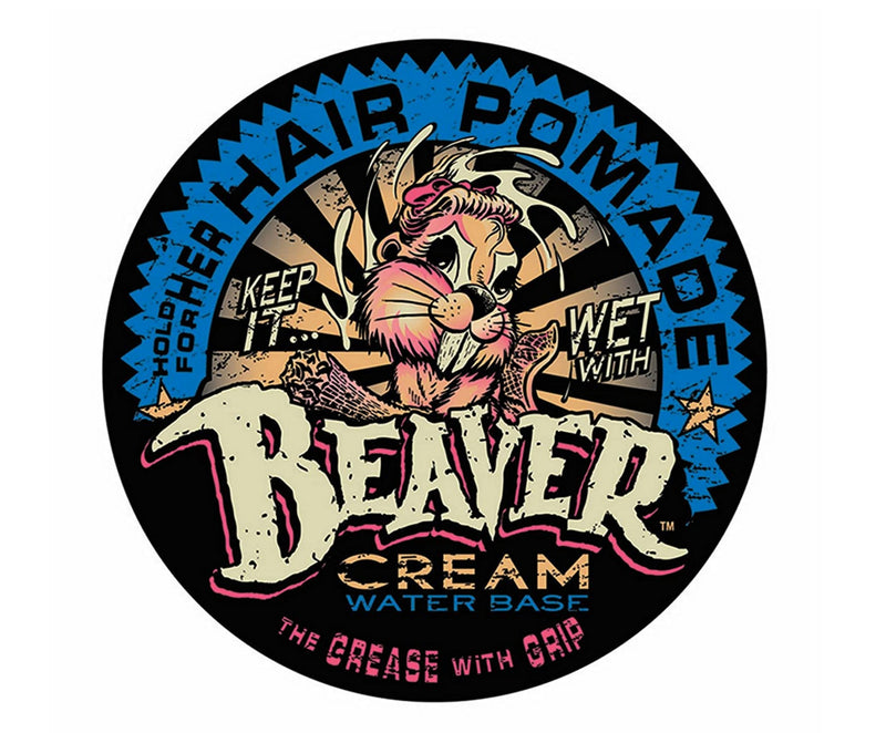 COCK GREASE Hold For Her Light Medium Hair Pomade (Beaver Cream - Water Based) The Grease with Grip"Keep It Wet" - 3.9 oz/110g