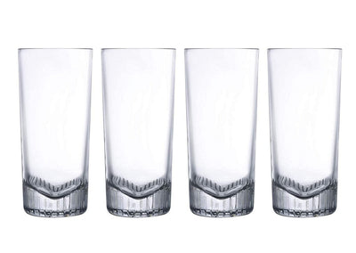 NUDE Glass Caldera Highball Glass 15.25 oz. - 3"W x 6.75"H Set of 4