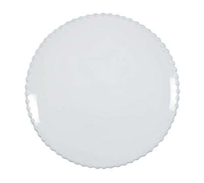 COSTA NOVA Stoneware Ceramic Dish Pearl Collection Dinner Plate, 11.25", White