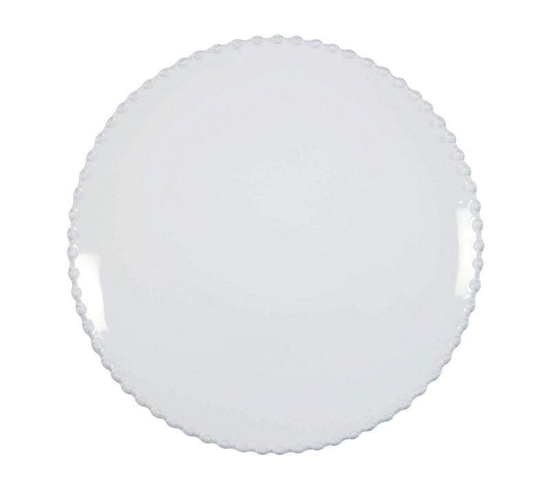 COSTA NOVA Stoneware Ceramic Dish Pearl Collection Dinner Plate, 11.25", White