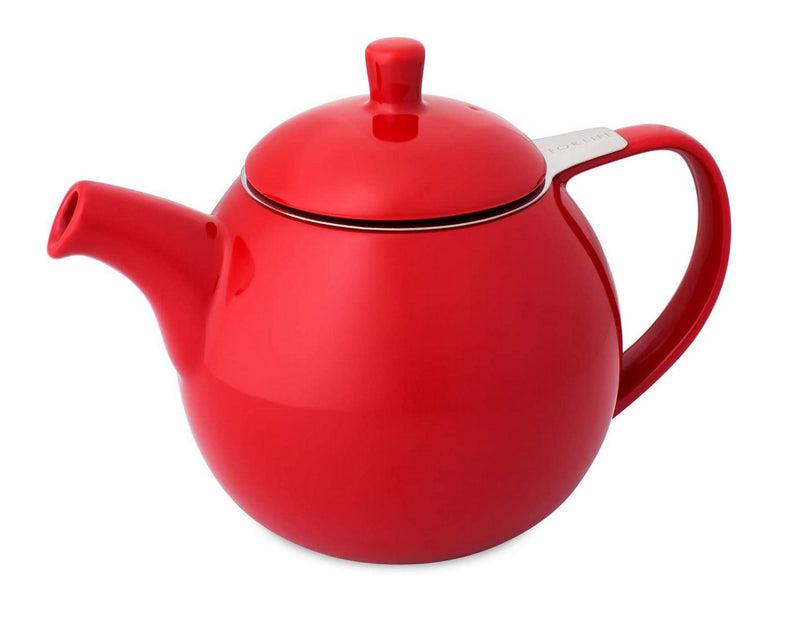 FORLIFE Curve Teapot with Infuser, 24-Ounce, Red