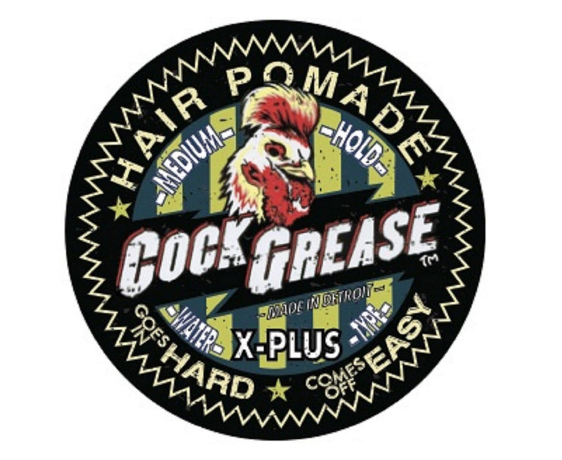 COCK GREASE Water Type Hair Pomade (X-PLUS) Light-Medium Hold "Goes in Hard, Comes off Easy" - 3.9 oz/110g