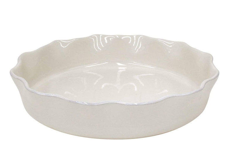 Casafina Cream Stoneware 10.75 Inch Ruffled Pie Dish