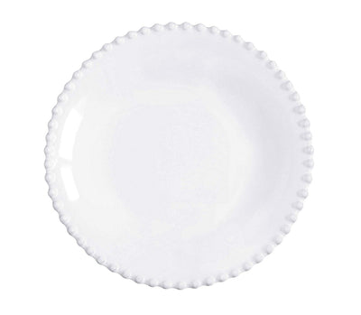 COSTA NOVA Pearl Collection Stoneware Ceramic Soup/Pasta Plate 9.5", White